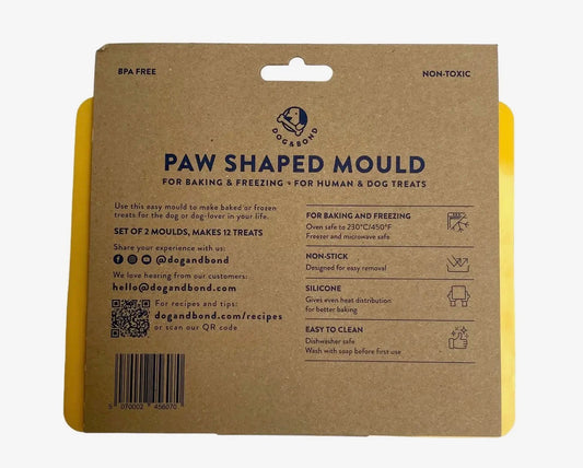 6-Paw Silicone Mould for Baking and Freezing (2-Pack, Yellow)
