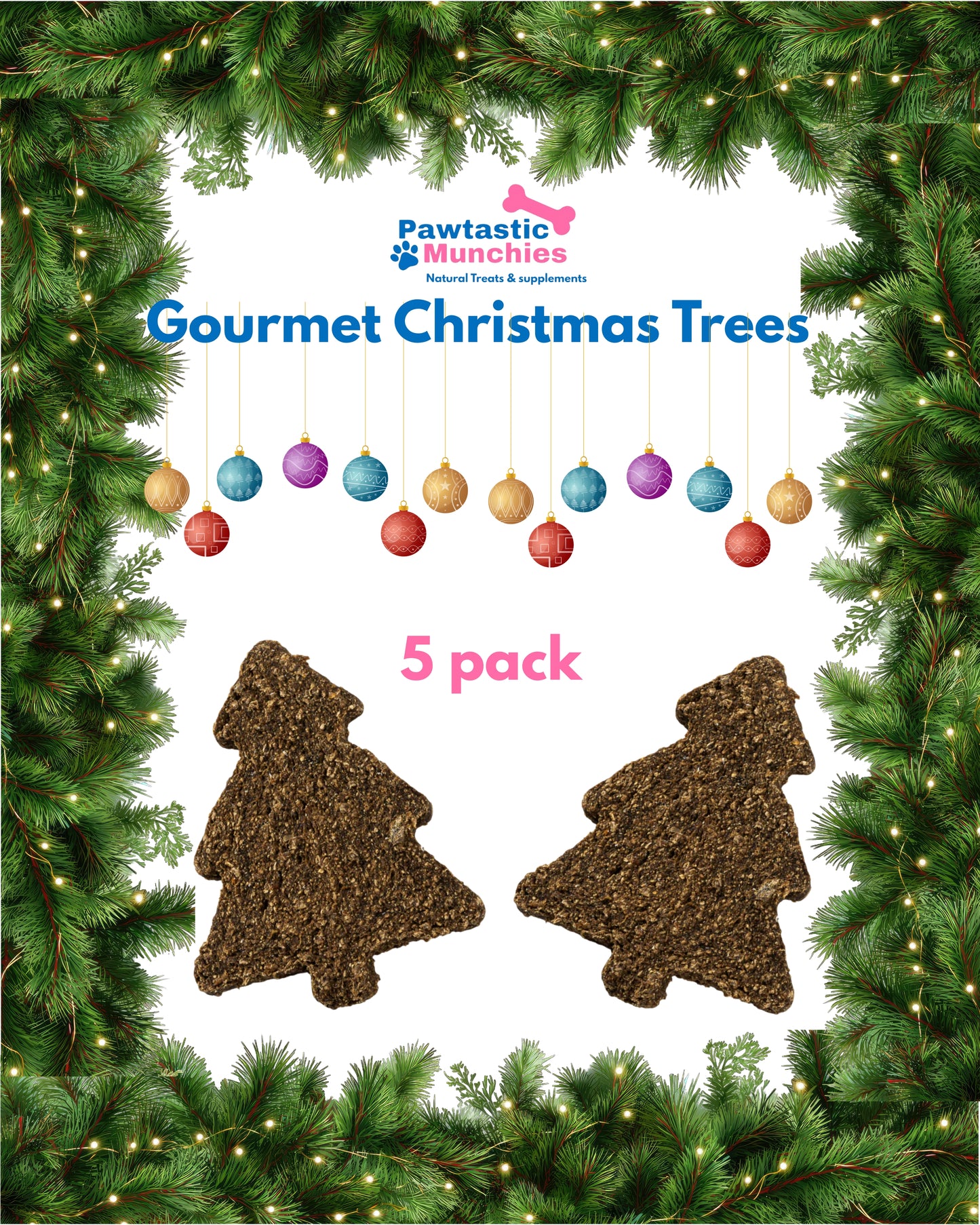 Pawtastic munchies Christmas trees festive treats