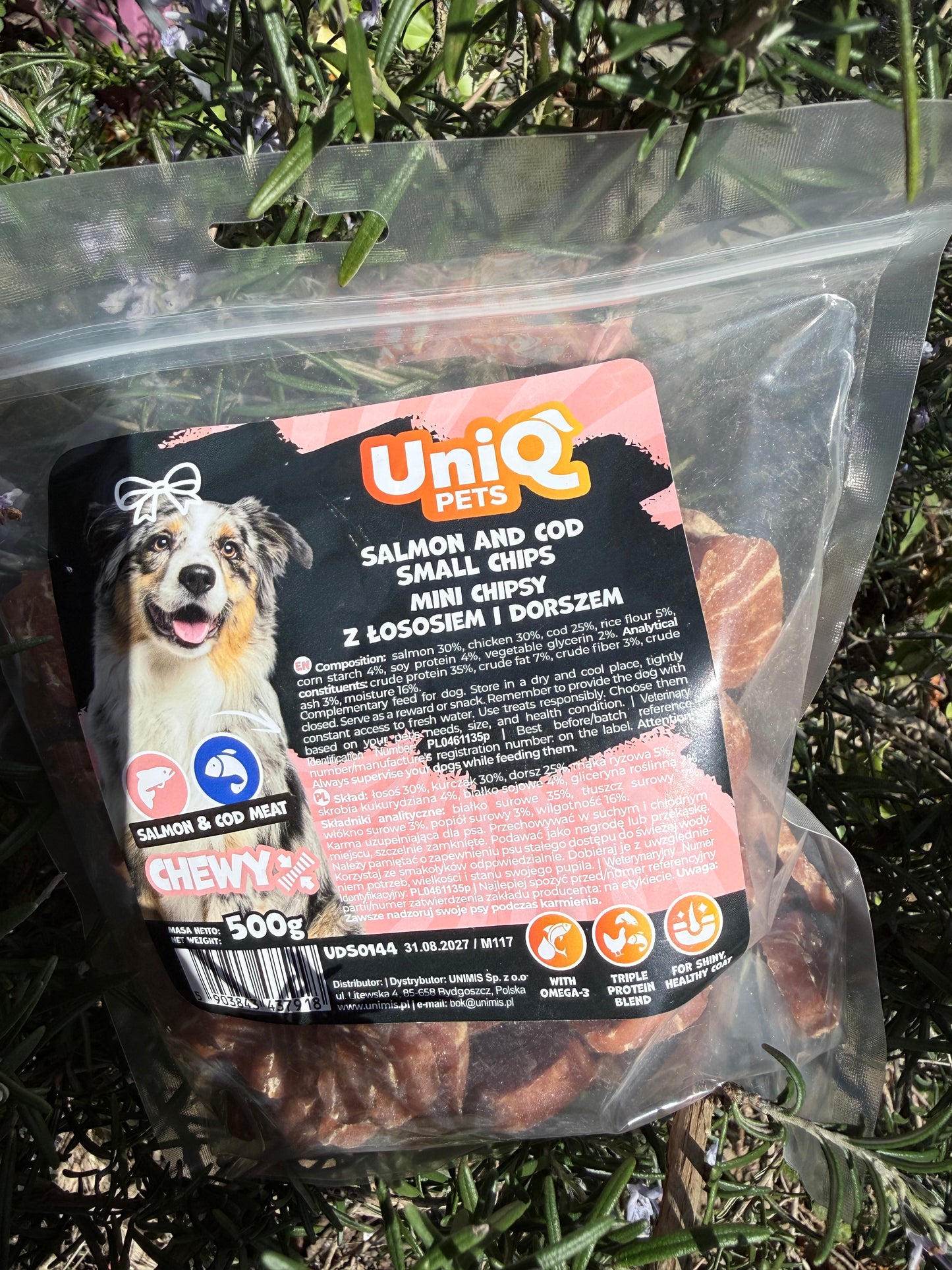 Salmon and Cod small Chips Natural Dog Treat