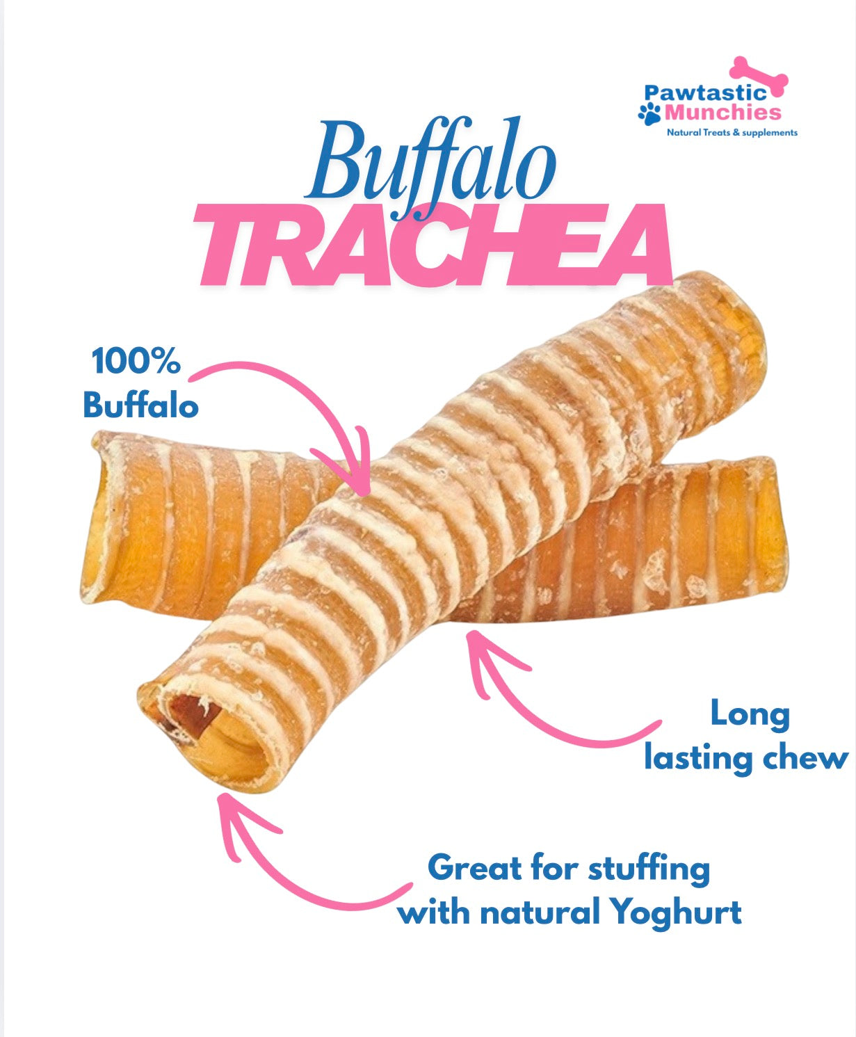 Buffalo Trachea - Natural Dog Treat