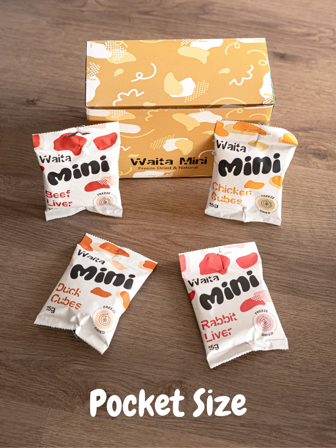 Waita Freeze Dried Mini Cubes 4 flavours perfect training treat pocket size Waita Pets