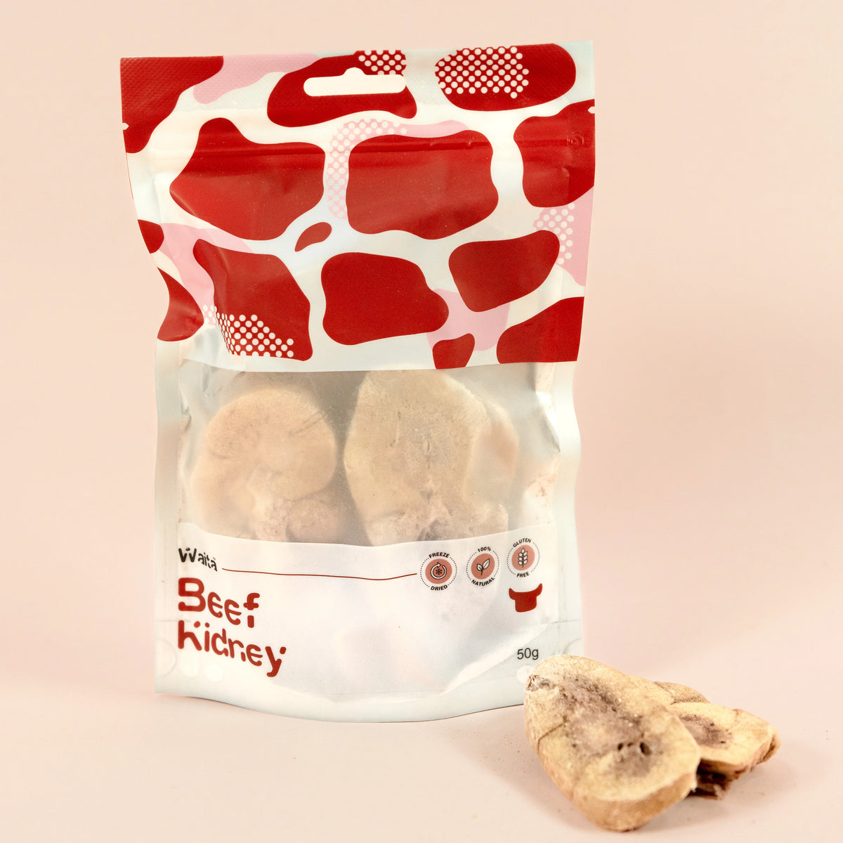 Waita Freeze Dried Beef Kidney 50g | Freeze Dried Natural Treats For Dogs and Cats Pawtastic Munchies