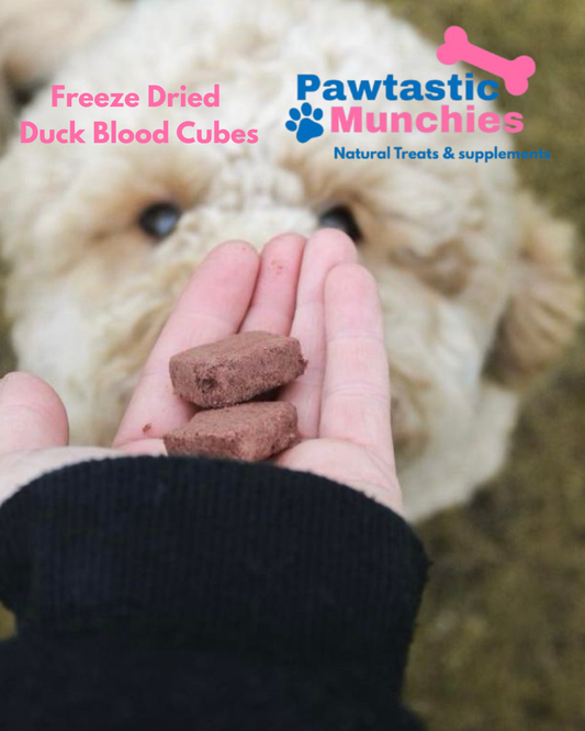 Pawtastic Munchies Freeze Dried Duck Blood 50g natural dog & cat treats Pawtastic Munchies