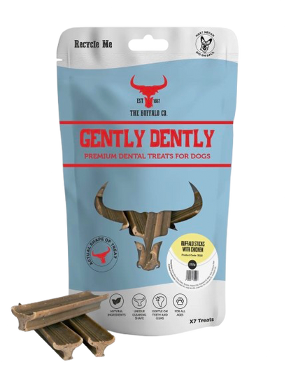 Gently Dently - Various Flavours - 7 Dental Sticks per Bag Natural Dog Treats