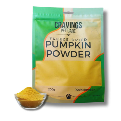 Cravings Pet Care Pumpkin Powder | Freeze-Dried Food Topper Powder for Cats & Dogs | 100% Pumpkin | 200g Pawtastic Munchies