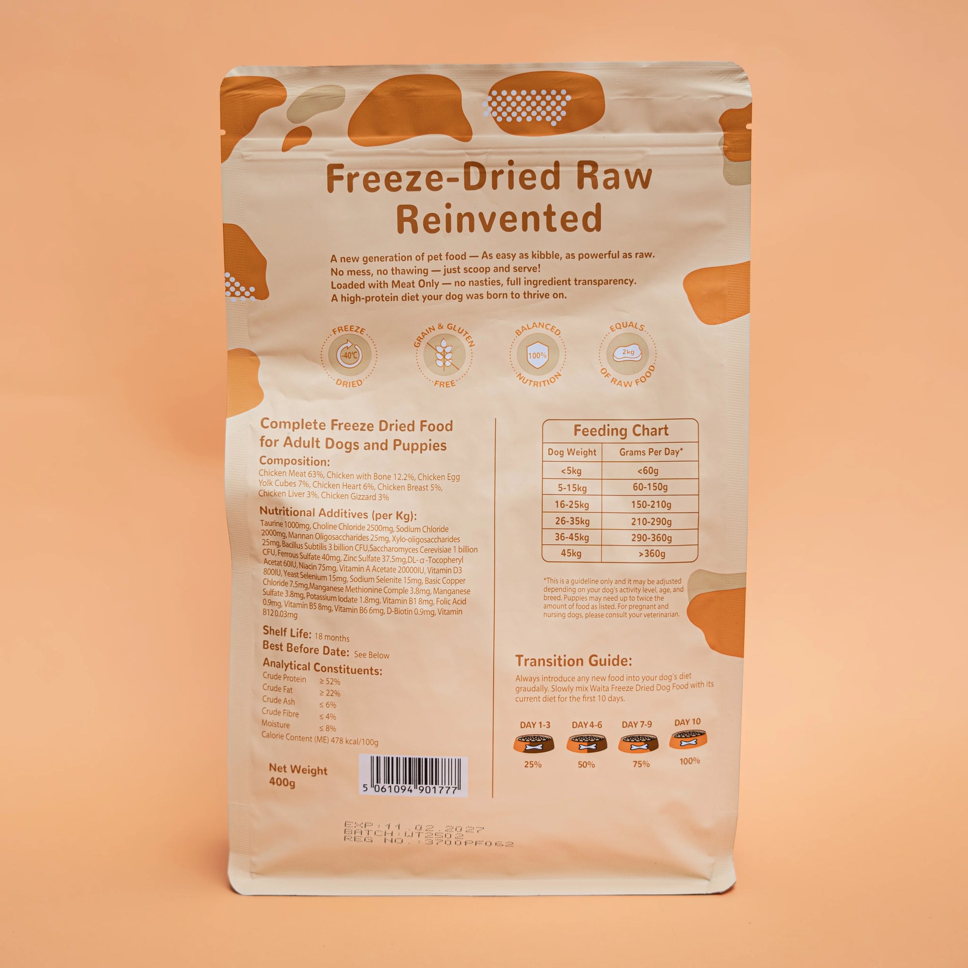 Waita Freeze Dried Complete Chicken Recipe 1.2kg - Dog Pawtastic Munchies