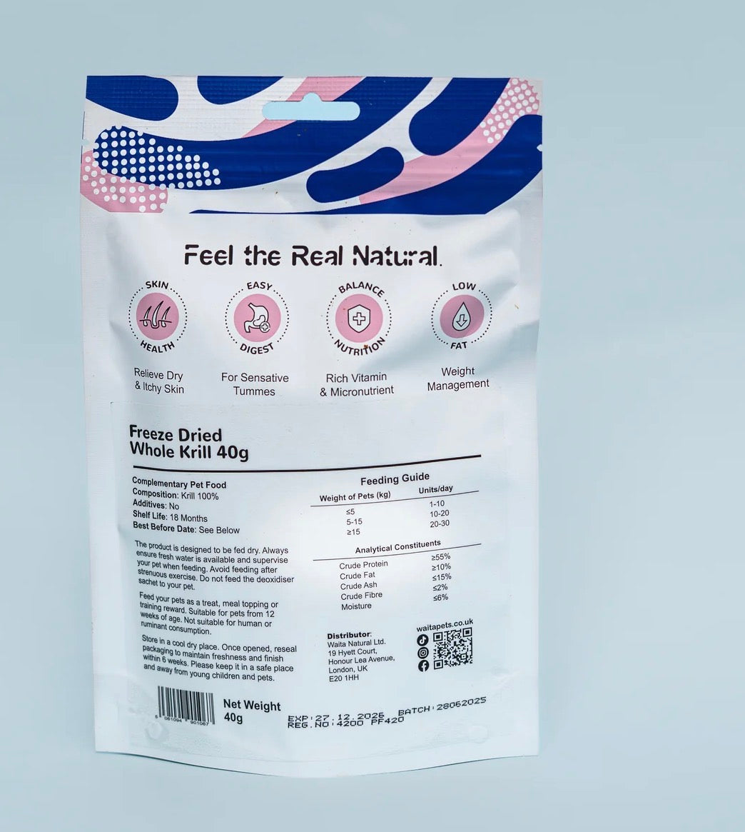 Freeze-Dried Whole Krill 40g Pawtastic Munchies