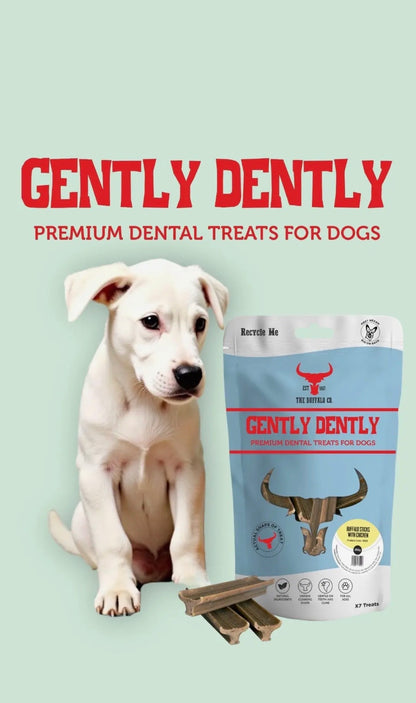 Gently Dently - Various Flavours - 7 Dental Sticks per Bag Natural Dog Treats