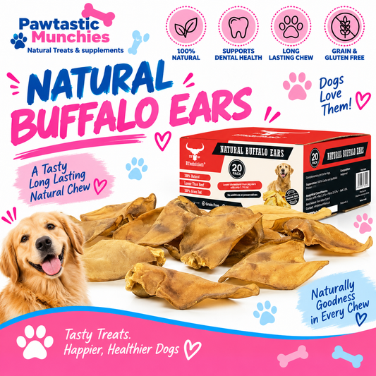 Buffalo Ears - Dog Treats - 20 Ears Box The Buffalo Co