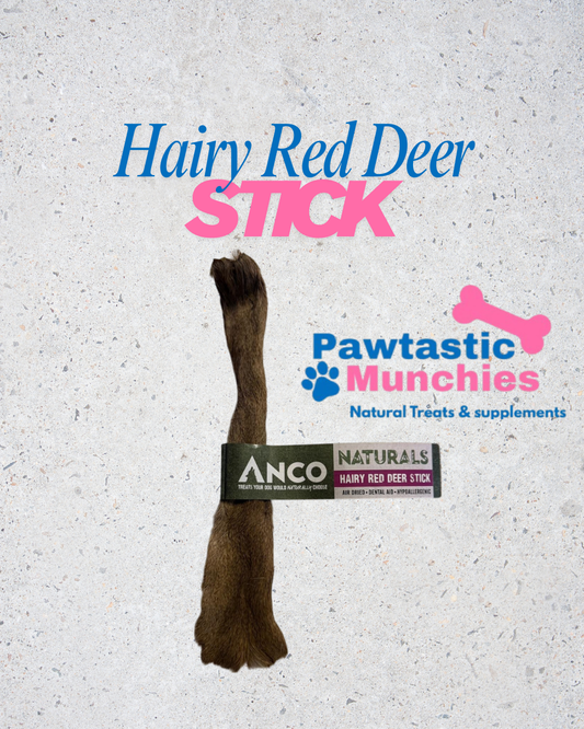Anco Naturals Hairy Deer Stick – 100% deer, hypoallergenic natural dog chew