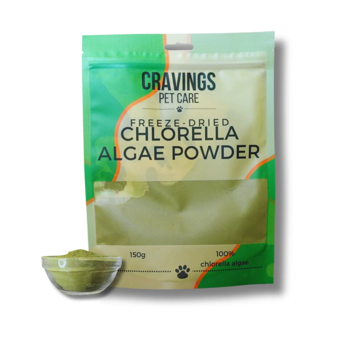 Cravings Pet Care Chlorella Algae Powder | Freeze-Dried Food Topper Powder for Cats & Dogs | 100% Chlorella Algae | 150g Pawtastic Munchies