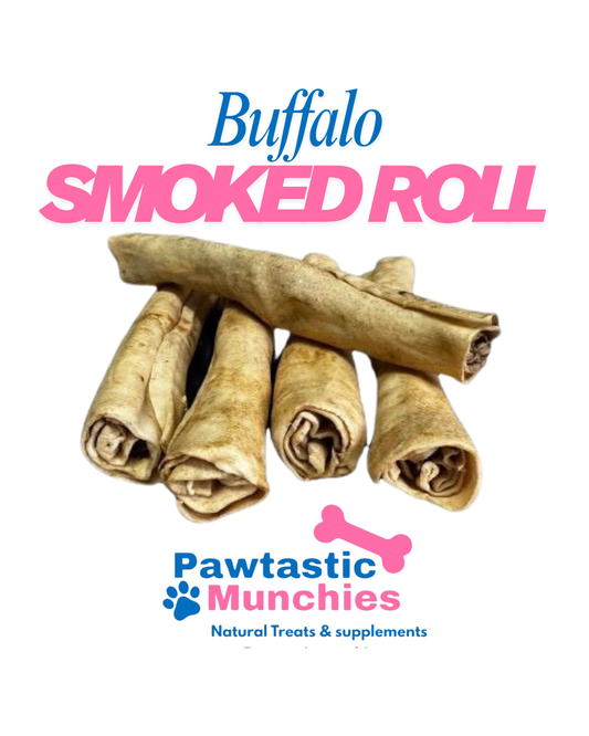 Buffalo Roll 8 inch Smoked Meat long lasting dog chew