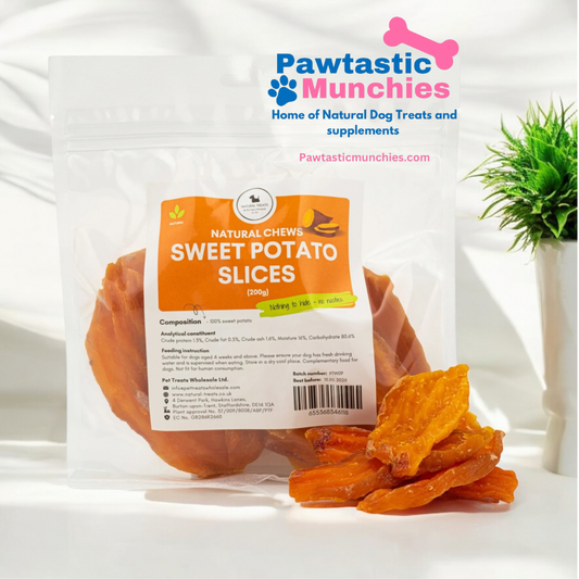 Sweet Potato Slices 200g - Natural Dog Treats
- Hypoallergenic