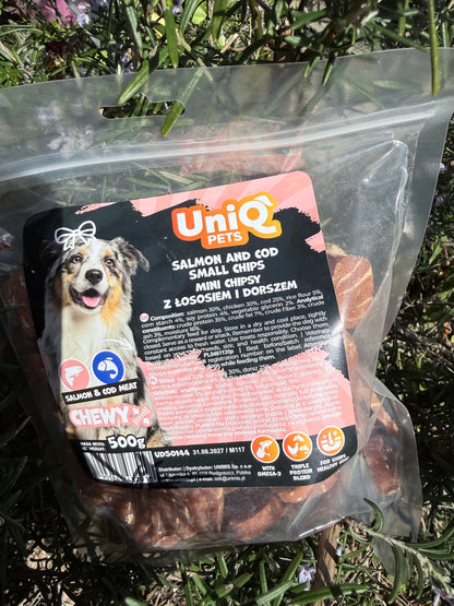 Salmon and Cod small Chips Natural Dog Treat