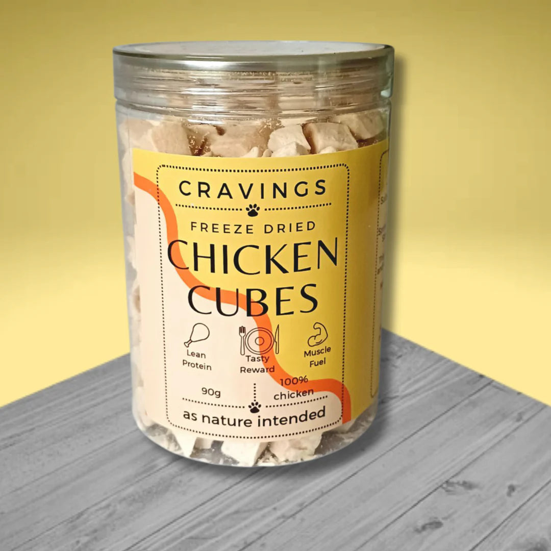 CRAVINGS PET CARE
Freeze Dried Chicken Cubes 90g