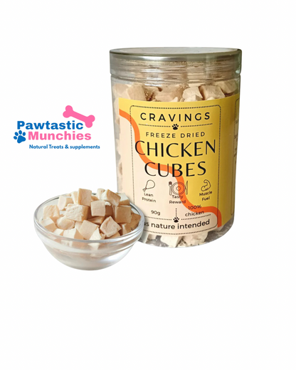 CRAVINGS PET CARE
Freeze Dried Chicken Cubes 90g