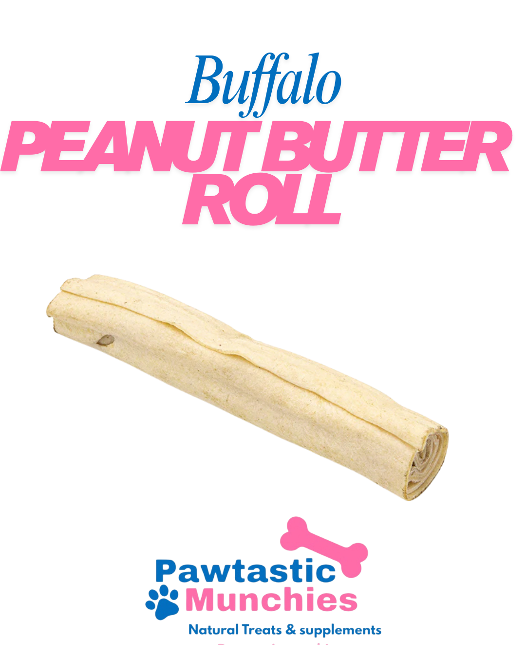 Buffalo Peanut Butter Roll Long lasting dog treat