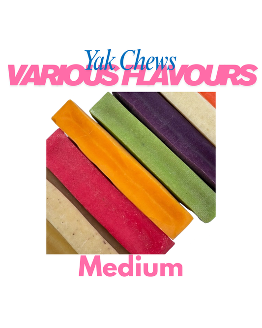 Medium Yak Chews various Flavours long lasting natural dog treat