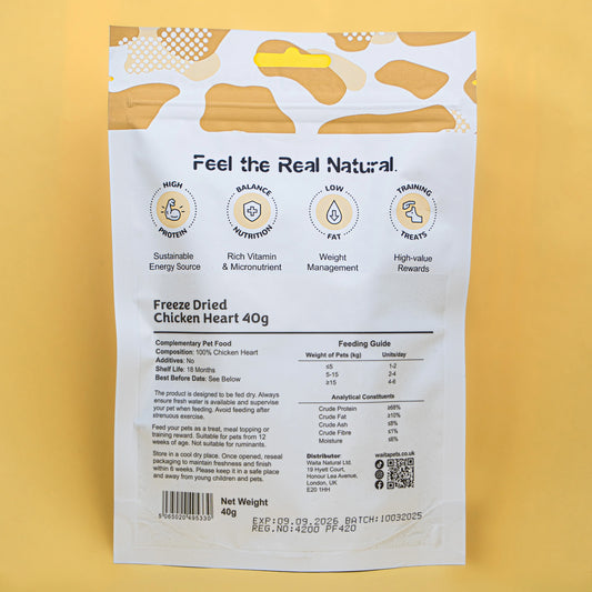 Waita Freeze Dried Chicken Heart 40g For Dogs and Cats