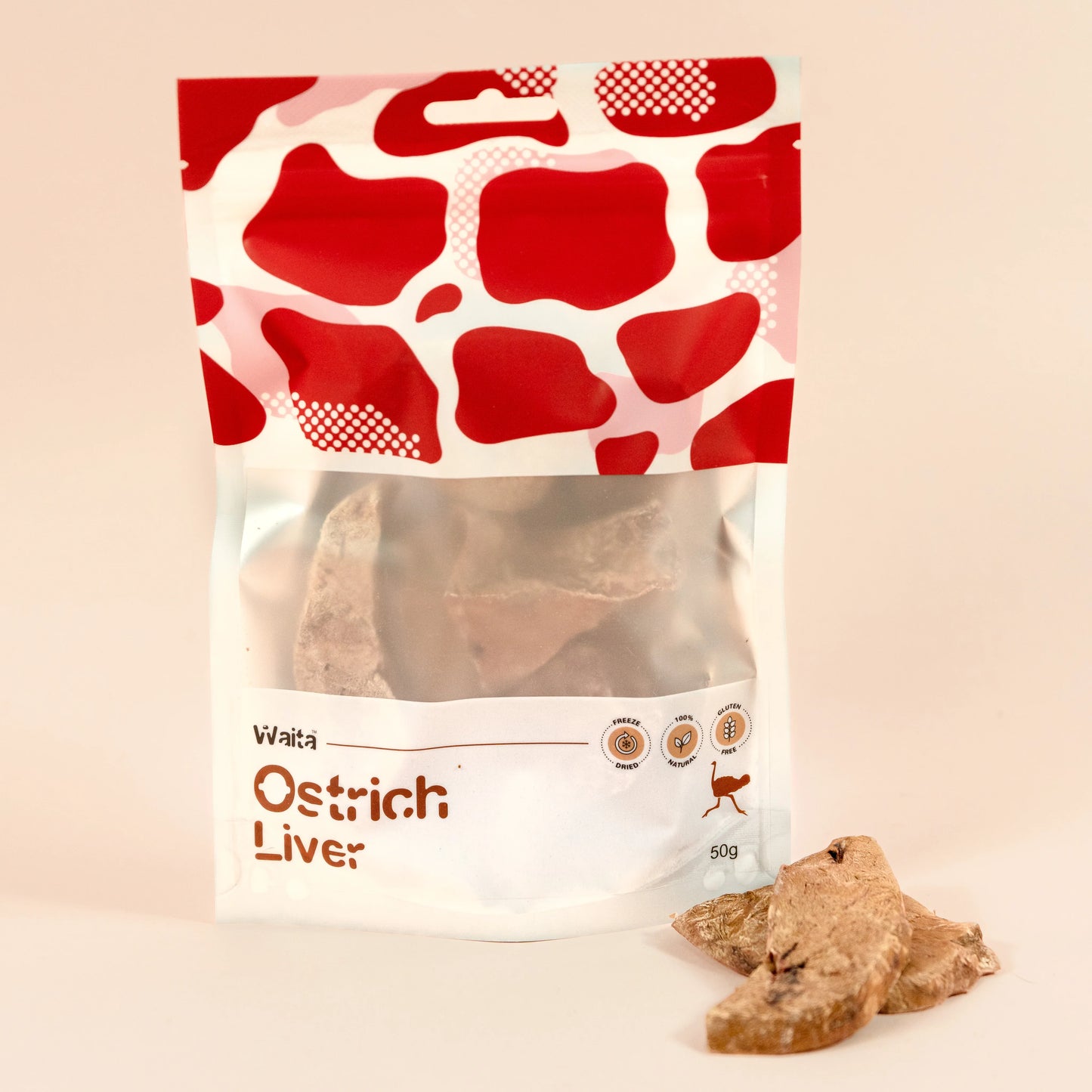 Waita Freeze Dried Ostrich Liver 50g suitable for dogs and cats Waita Pets