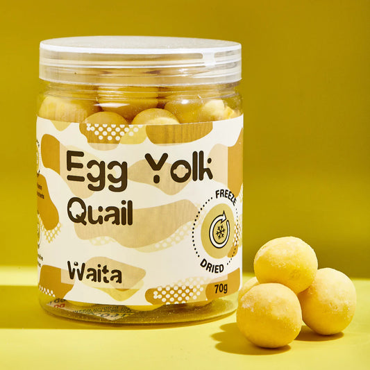 Waita Freeze Dried Quail Egg Yolk 70g suitable for dogs and cats Pawtastic Munchies
