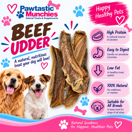 Beef Udder - Natural Dog Treats - Various sizes Pawtastic Munchies