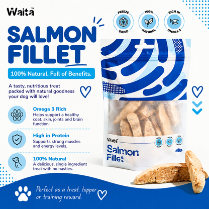 Waita Freeze Dried Salmon 40g | Freeze Dried Natural Treats For Dogs And Cats Pawtastic Munchies