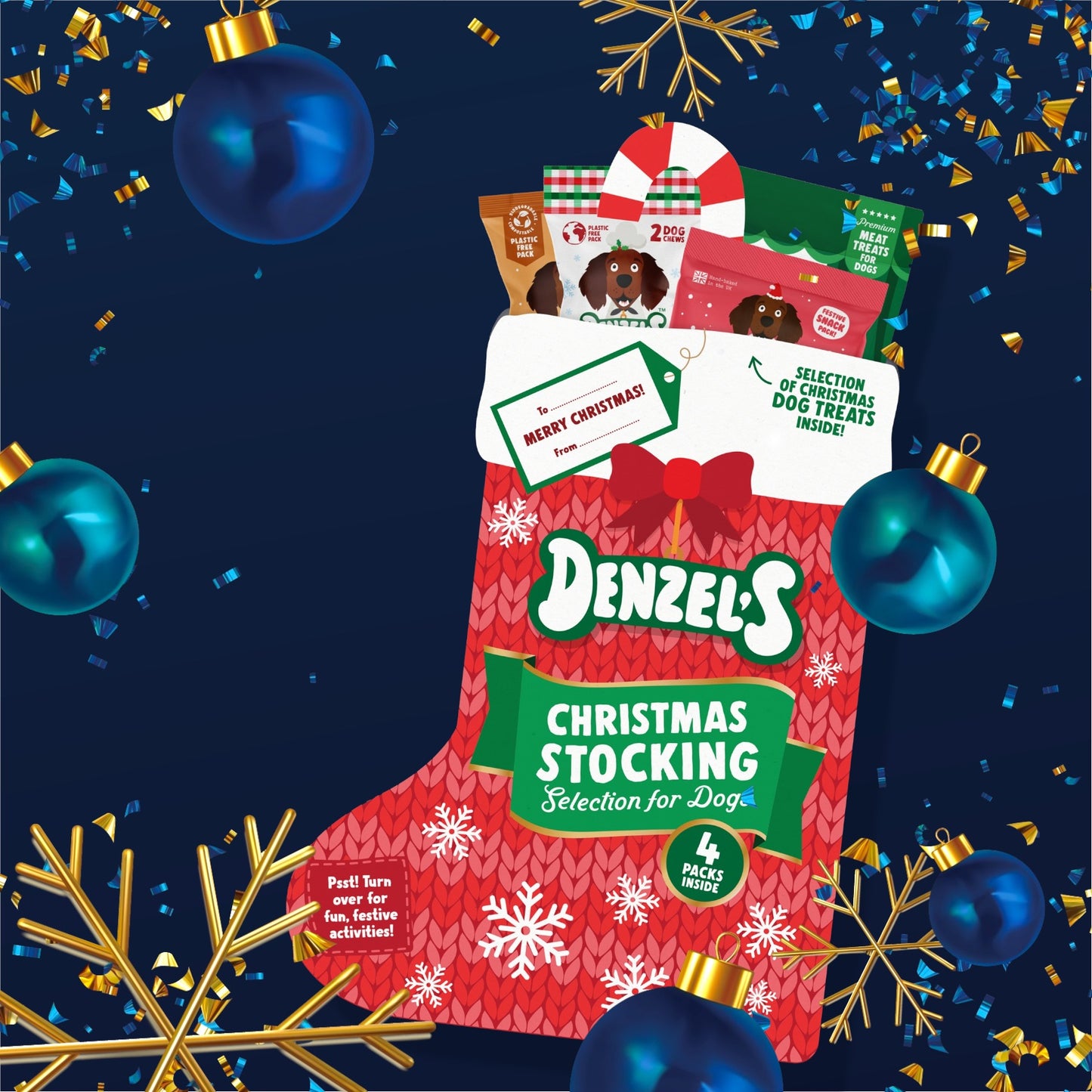 Denzel's Christmas Dog stocking  - Natural Dog
Treats