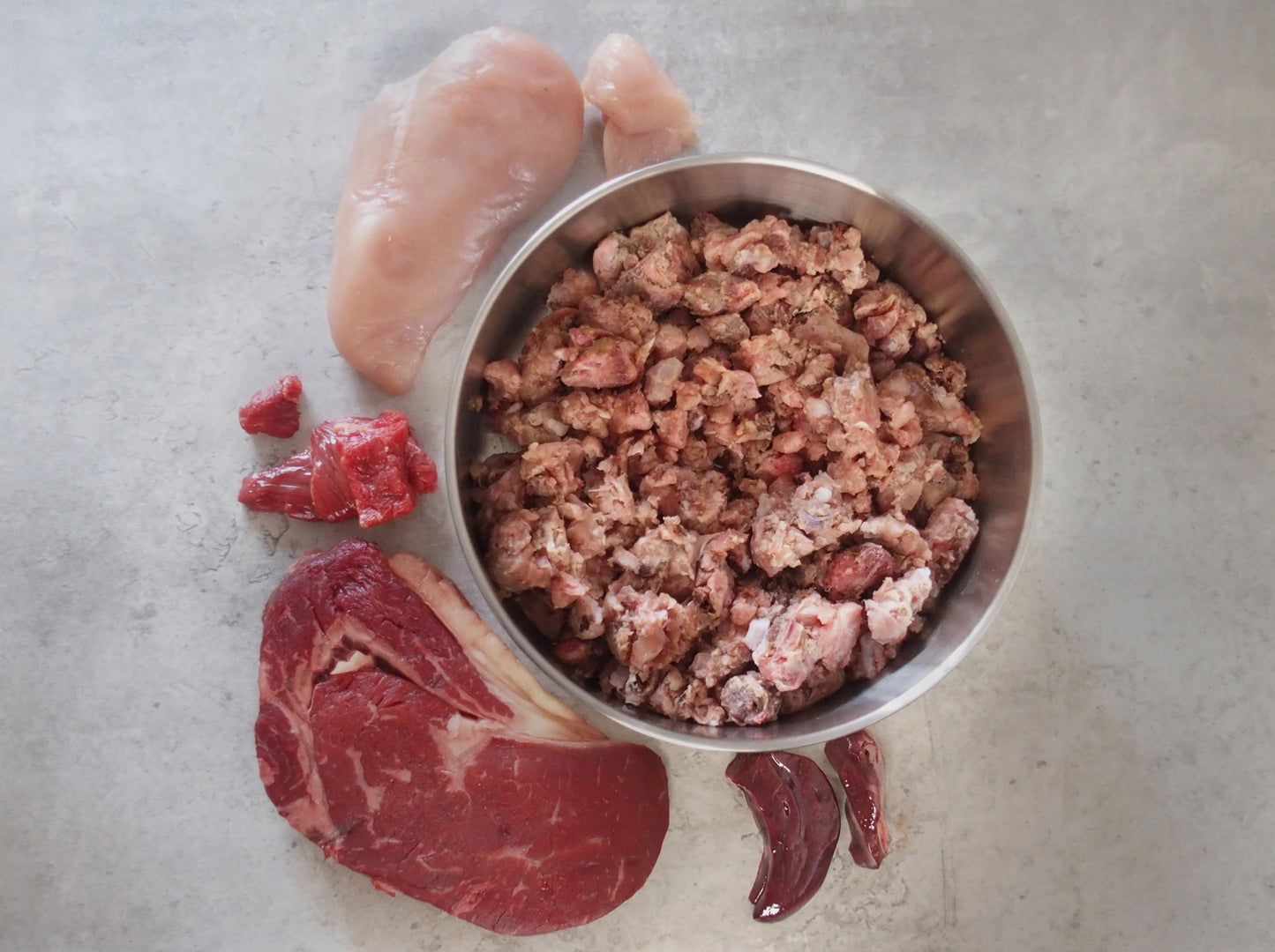 Cock and bull 1KG raw dog food